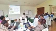 Cyprian Selebalo of GLTN discusses the various GLTN land tools. Photo: UN Habitat/Rhea Lyn Dealca