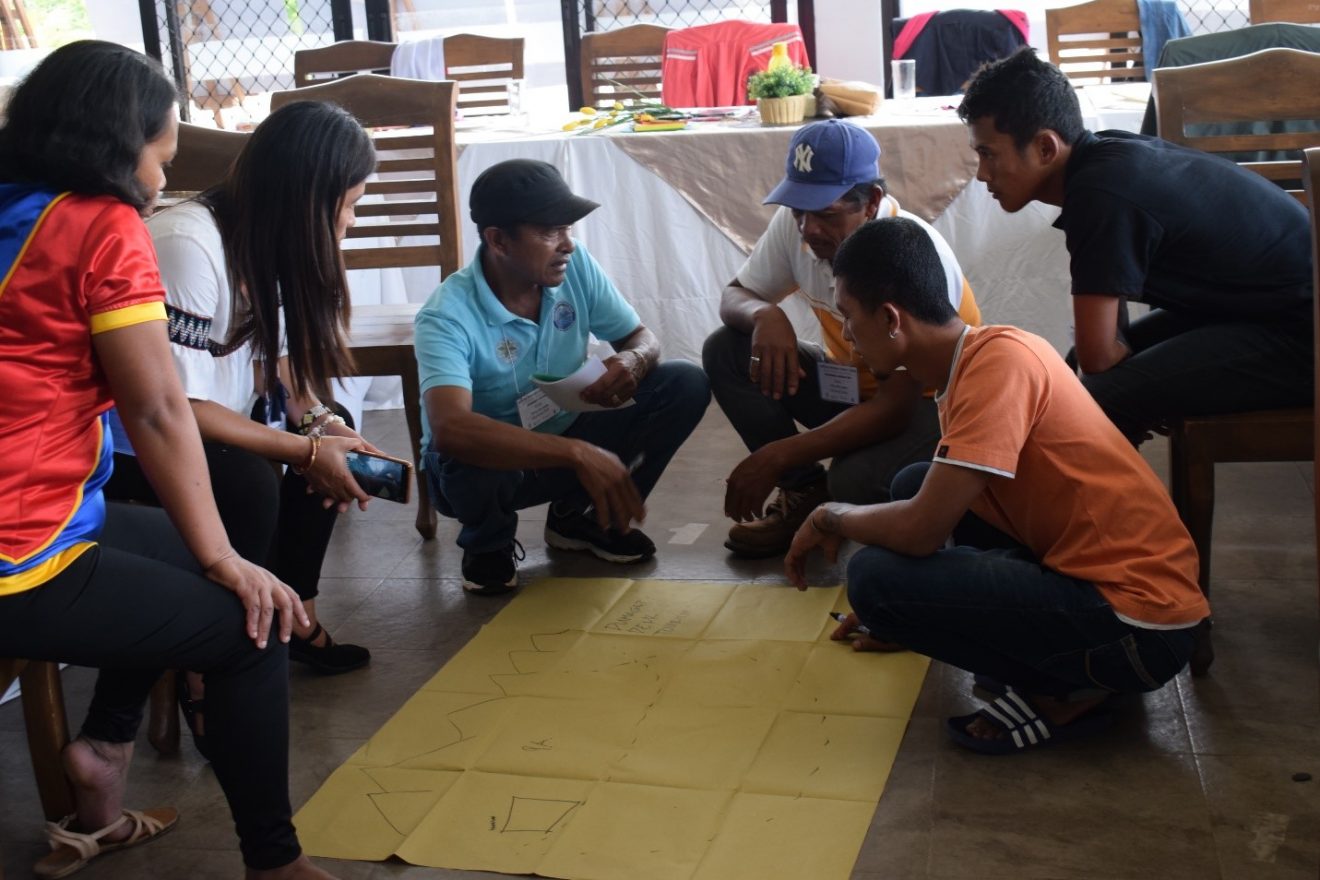Participants draw their ‘dream community’ during the training