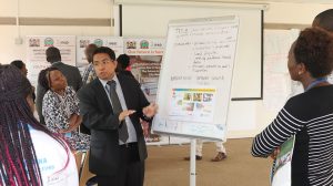 Danilo Antonio of the GLTN Secretariat makes a presentation about their experience on the partnership with IFAD in implementing the TSLI-ESA