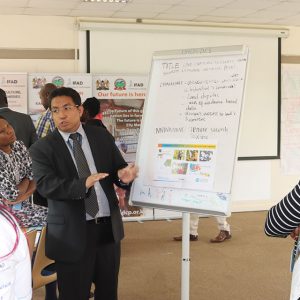 Danilo Antonio of the GLTN Secretariat makes a presentation about their experience on the partnership with IFAD in implementing the TSLI-ESA