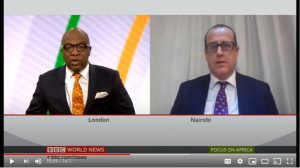 BBCs Peter Okwoche (left) discusses evictions and demolitions with UN-Habitat/GLTN’s Robert Lewis-Lettington